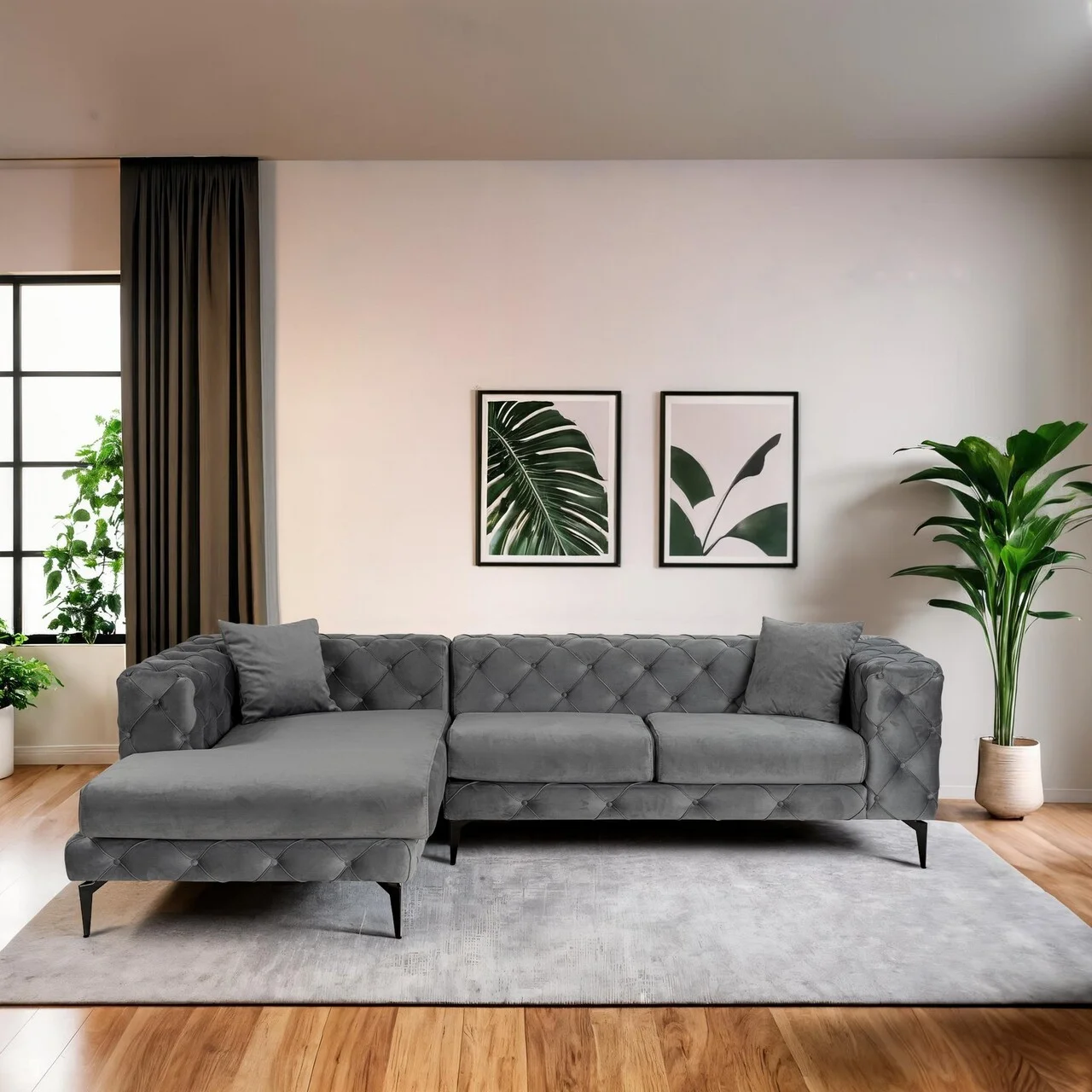 Coltar, Atelier del Sofa, 569HLN1806, Lemn de fag / PAL, Antracit / Negru Coltar, Atelier del Sofa, 569HLN1806, Lemn de fag / PAL, Antracit / Negru