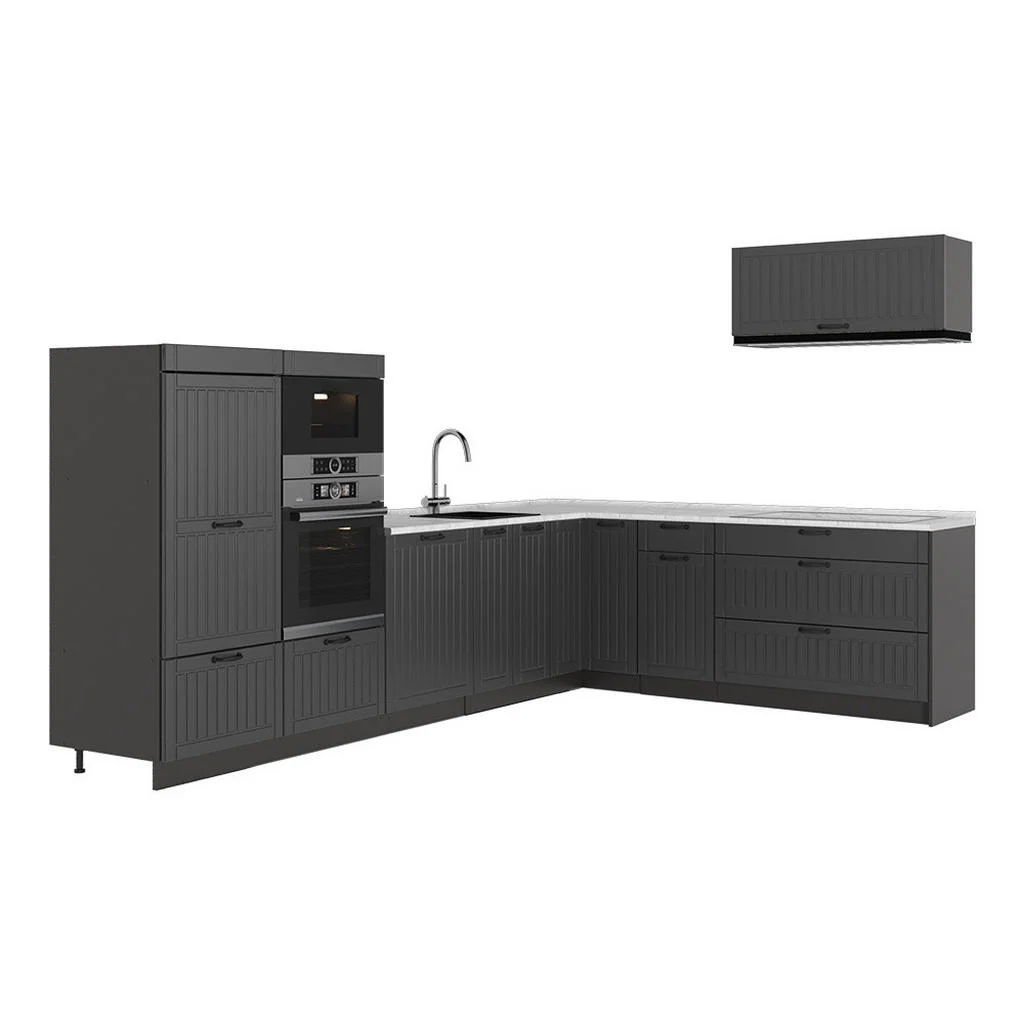 BUCĂTĂRIE PE COLȚ Fame-Line, Gri închis/antracit, 327 x 227 cm, AP Marmură BUCĂTĂRIE PE COLȚ Fame-Line, Gri închis/antracit, 327 x 227 cm, AP Marmură