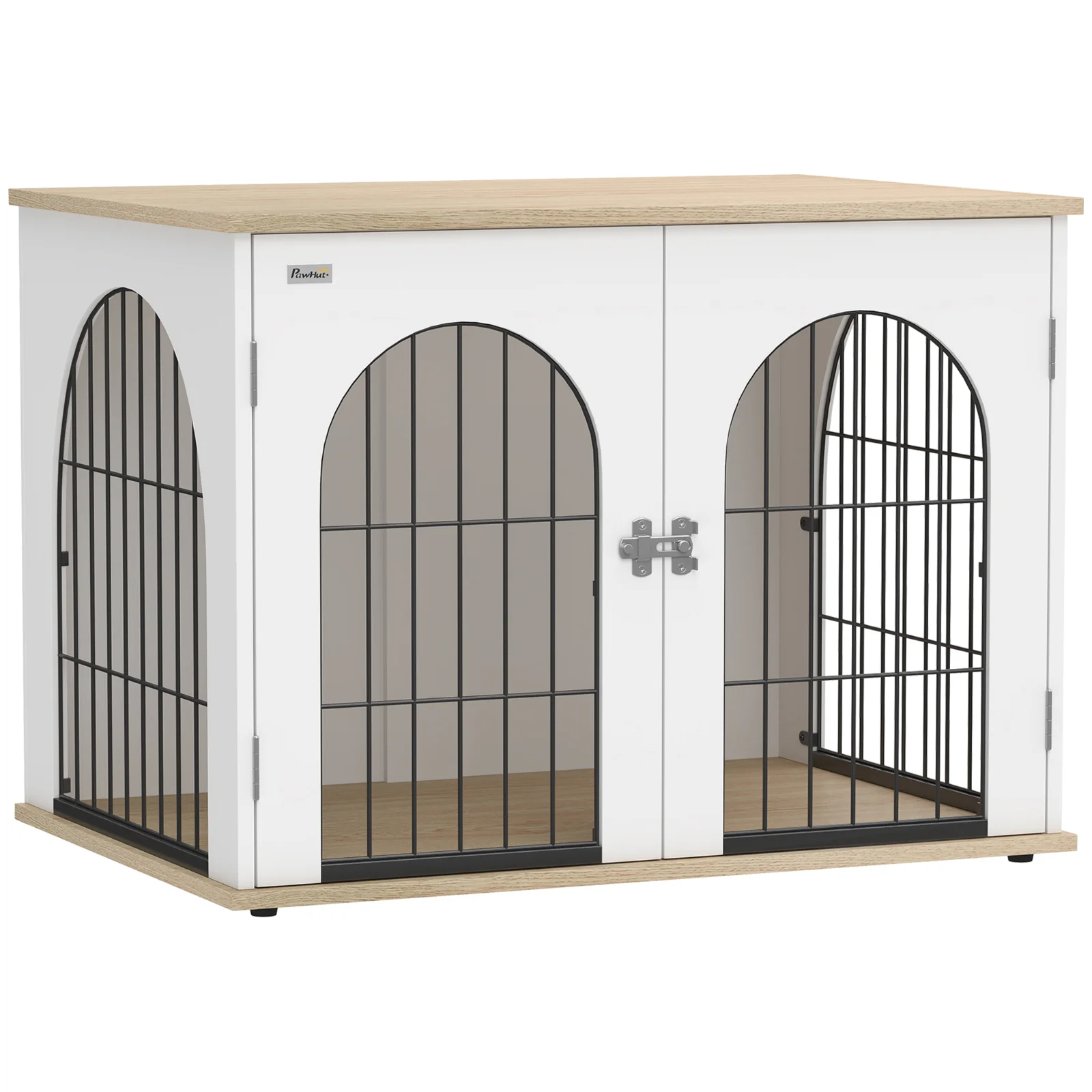 PawHut Cușcă pentru Câine Mobilier Cușcă pentru Câine de Interior Arc cu Ușă Dublă ca Masă Auxiliară din Metal 80x56x59cm Alb | Aosom Romania PawHut Cușcă pentru Câine Mobilier Cușcă pentru Câine de Interior Arc cu Ușă Dublă ca Masă Auxiliară din Metal 80x56x59cm Alb | Aosom Romania