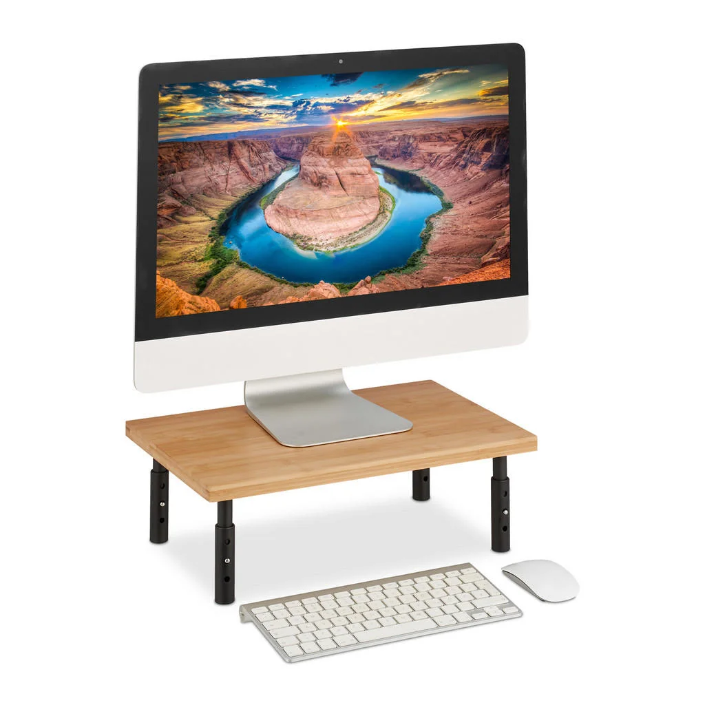 SUPORT Natural Negru bambus reglabil pe înălțime 42x26,5 cm SUPORT Natural Negru bambus reglabil pe înălțime 42x26,5 cm