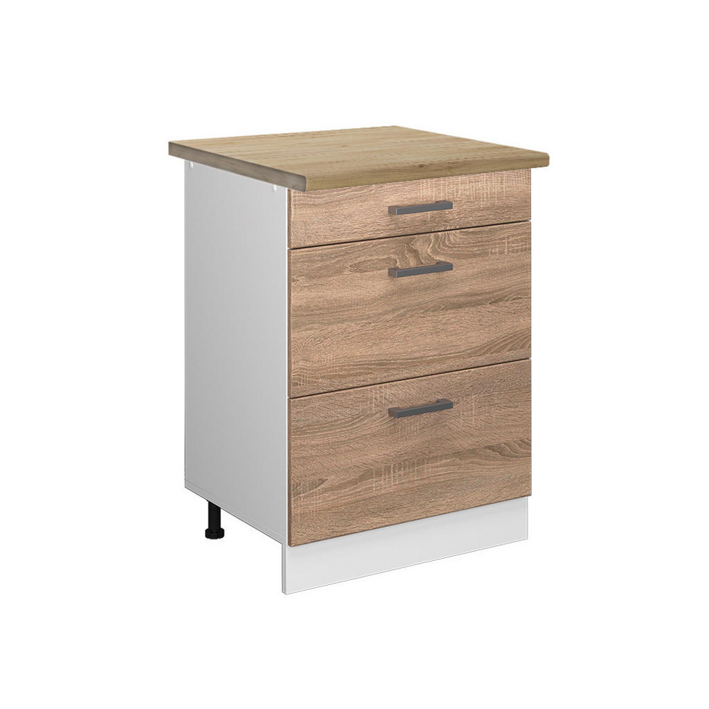 DULAP DE BAZĂ DE BUCĂTĂRIE R-Line Sonoma 60 cm cu sertare, stejar AP DULAP DE BAZĂ DE BUCĂTĂRIE R-Line Sonoma 60 cm cu sertare, stejar AP