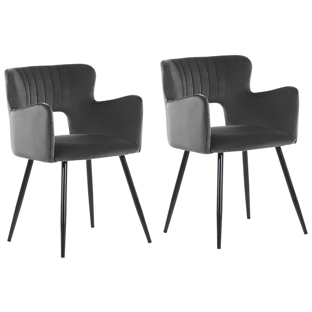 SCAUN DE BUCĂTĂRIE set de 2 catifea gri Sanilac SCAUN DE BUCĂTĂRIE set de 2 catifea gri Sanilac
