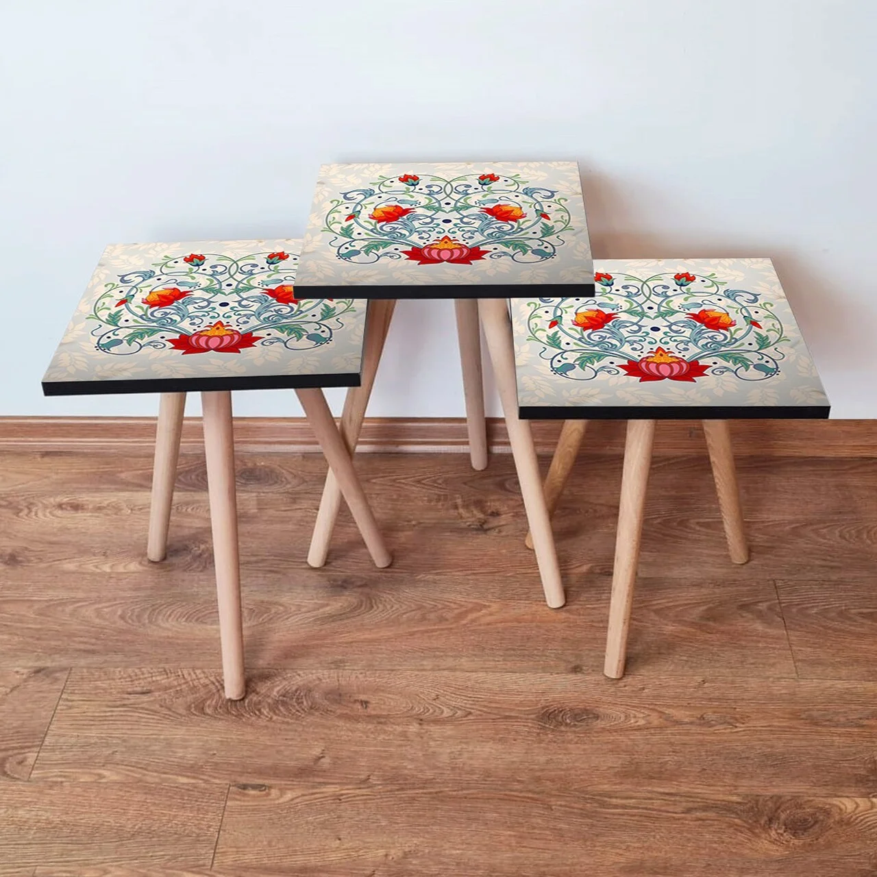 Set masute 3 piese, Hanah Home, 3Shp144, Multicolor Set masute 3 piese, Hanah Home, 3Shp144, Multicolor