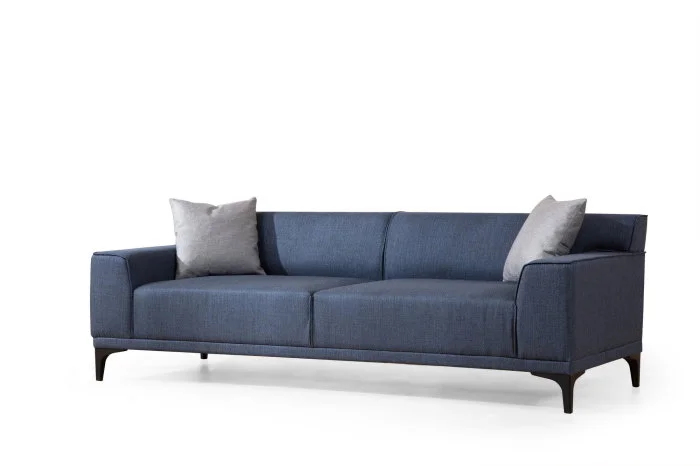 Canapea fixa PETRA, 3 locuri, albastru, 215x86x87 cm