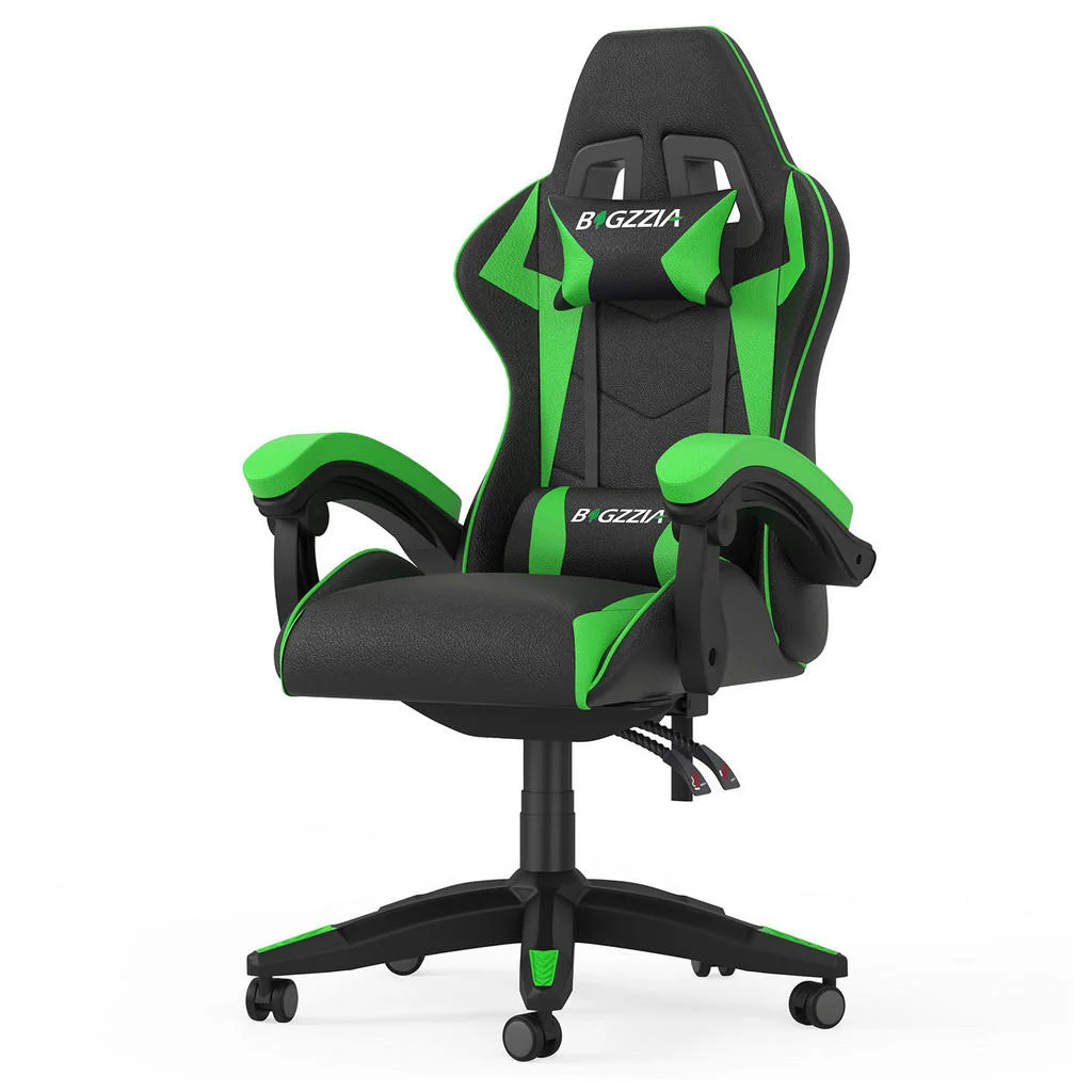 SCAUN GAMING ergonomic cu spătar reglabil și perne – Verde