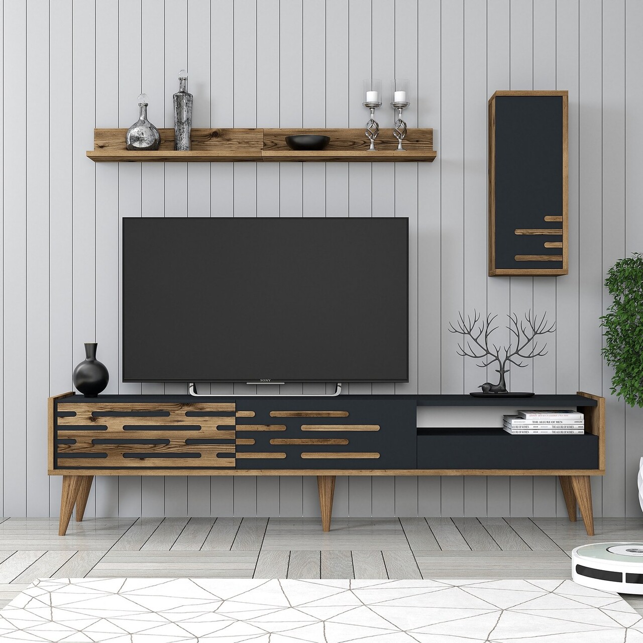 Comoda TV, Hanah Home, Valensiya, Nuc / Antracit Comoda TV, Hanah Home, Valensiya, Nuc / Antracit