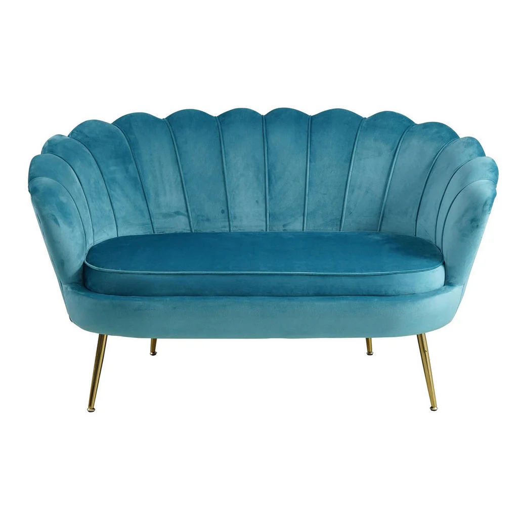 Canapea Cu 2 Locuri, textil, albastru Canapea Cu 2 Locuri, textil, albastru