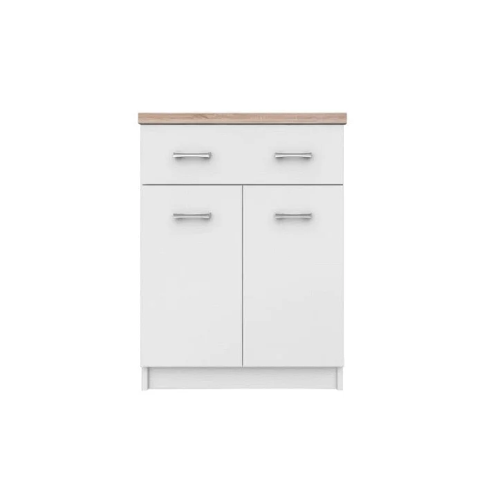Comoda TOP MIX, 2 usi, 1 sertar, alb, 60x33x85 cm Comoda TOP MIX, 2 usi, 1 sertar, alb, 60x33x85 cm