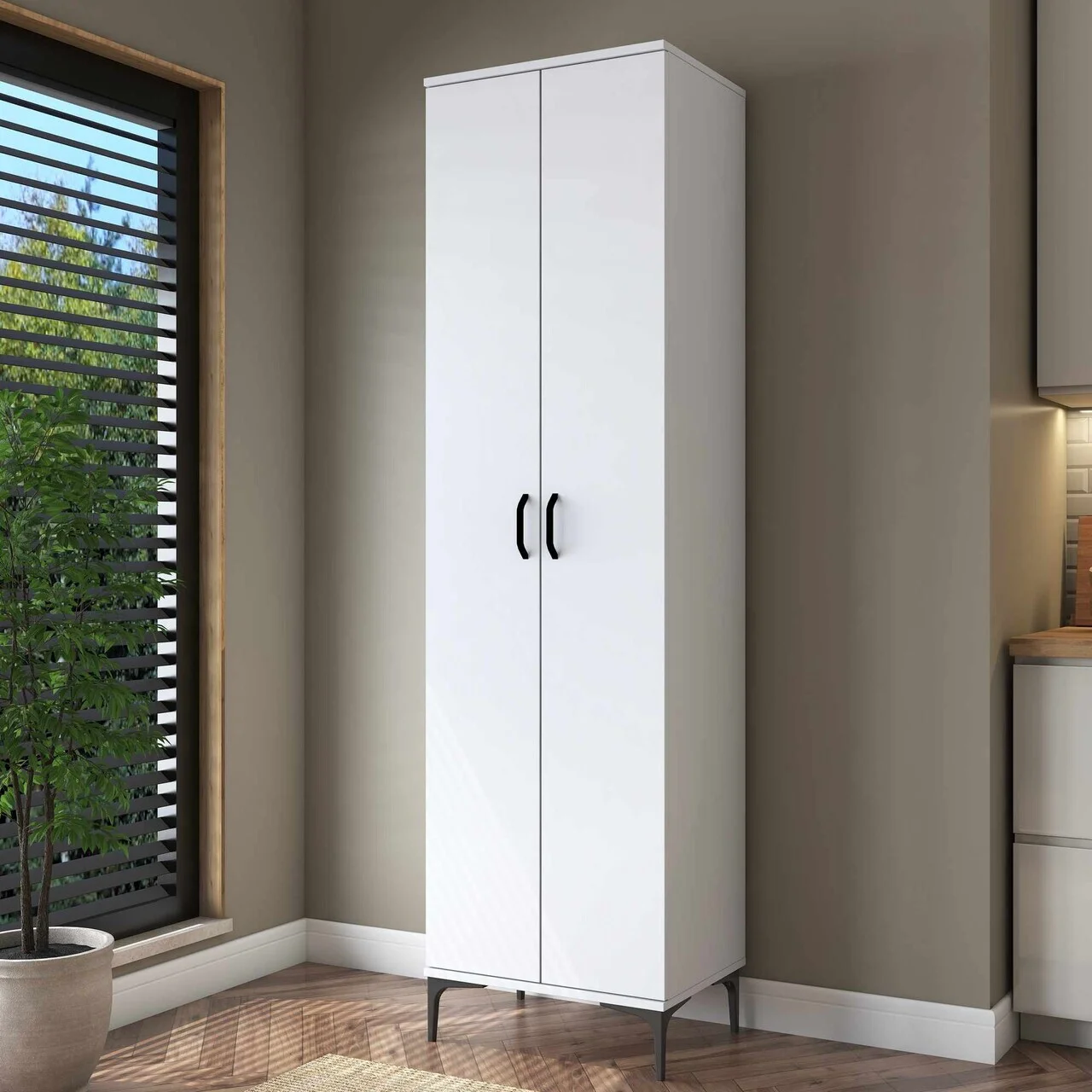 Dulap multifunctional, Hanah Home, JE257, 60x218.6x45 cm, Alb Dulap multifunctional, Hanah Home, JE257, 60x218.6x45 cm, Alb