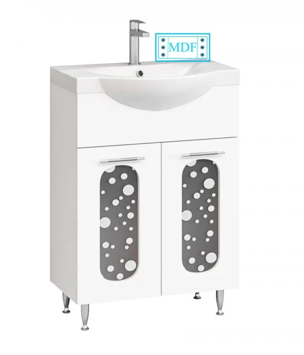 Set Baza front MDF si Lavoar seria 177, 55 cm, alb Set Baza front MDF si Lavoar seria 177, 55 cm, alb