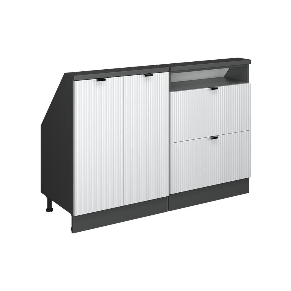 DULAP DE BUCĂTĂRIE PENTRU ACOPERIȘURI ÎNCLINATE R-Line Ondulație albă 120 cm Set de 2 DULAP DE BUCĂTĂRIE PENTRU ACOPERIȘURI ÎNCLINATE R-Line Ondulație albă 120 cm Set de 2