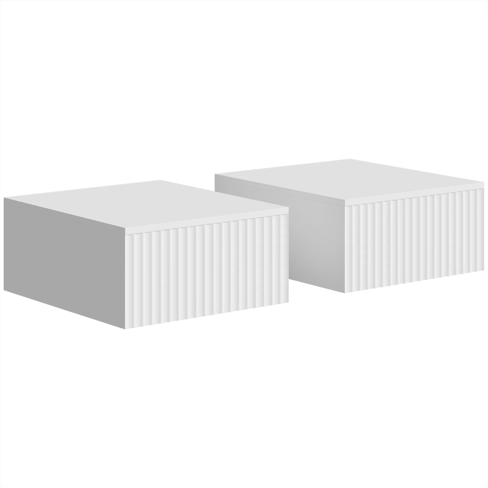 HOMCOM Noptieră set 2 buc montată pe perete, măsuță cu 2 sertare 40 x 35 x 17 cm, Alb | Aosom Romania HOMCOM Noptieră set 2 buc montată pe perete, măsuță cu 2 sertare 40 x 35 x 17 cm, Alb | Aosom Romania
