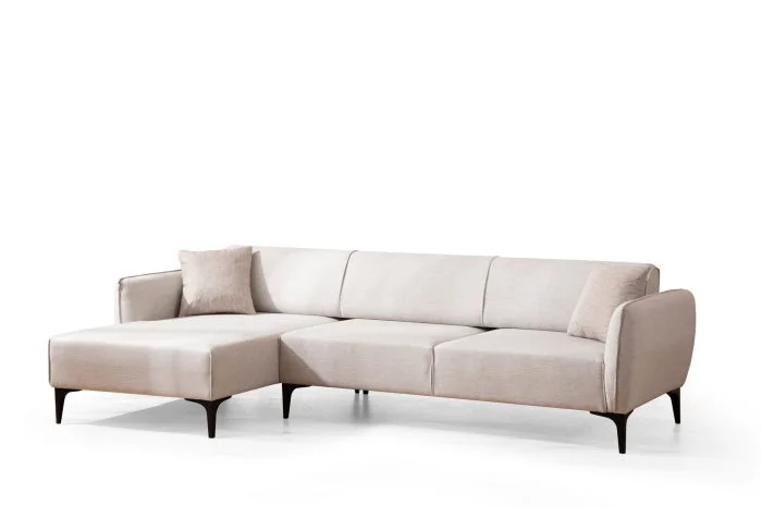 Coltar fix BELISSIMO, colt stanga, alb inchis, 270x140x67 cm