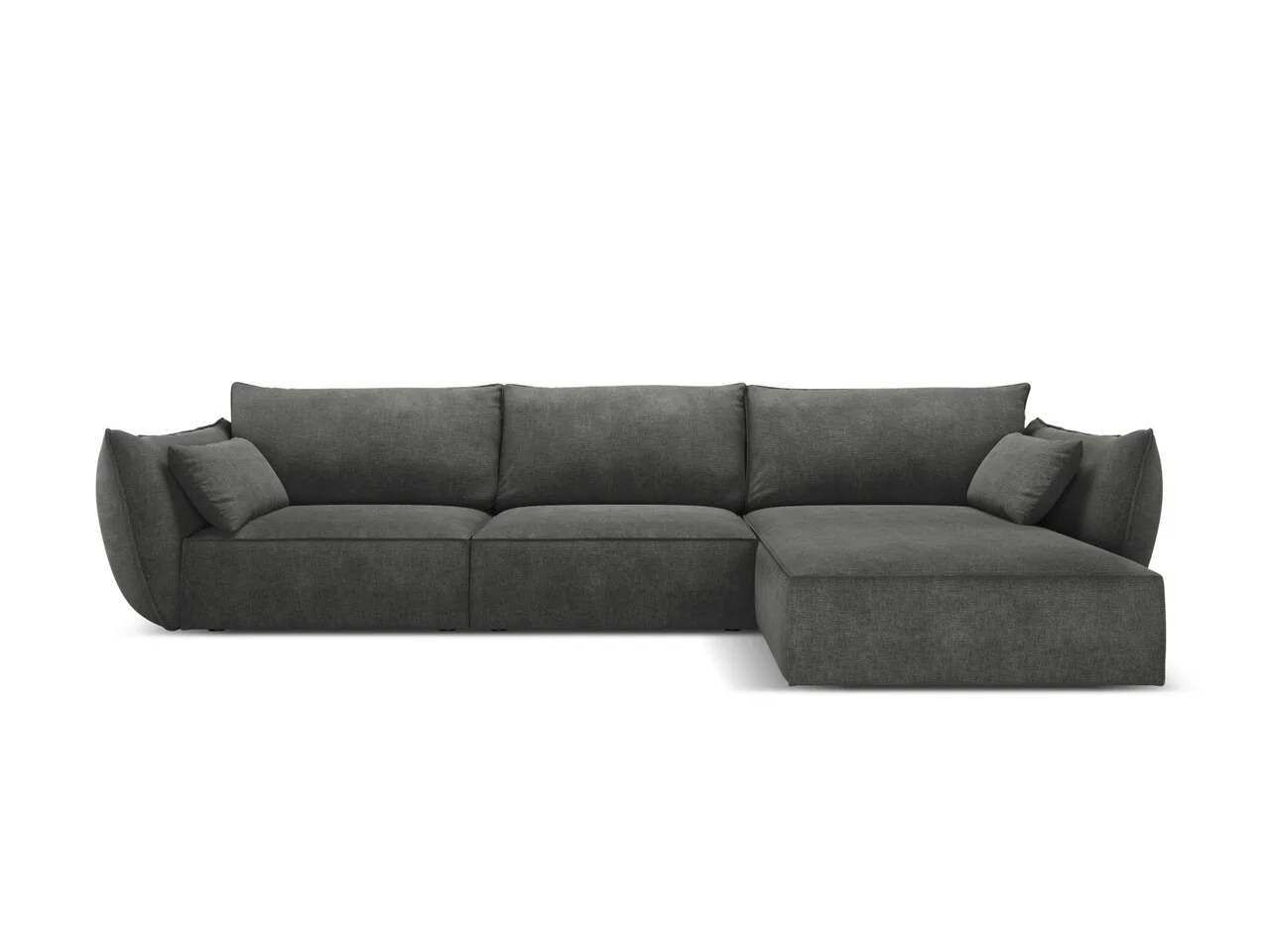 Coltar dreapta 4 locuri, Kaelle, Micadoni Home, BL, 308x171x85 cm, poliester chenille, gri inchis Coltar dreapta 4 locuri, Kaelle, Micadoni Home, BL, 308x171x85 cm, poliester chenille, gri inchis