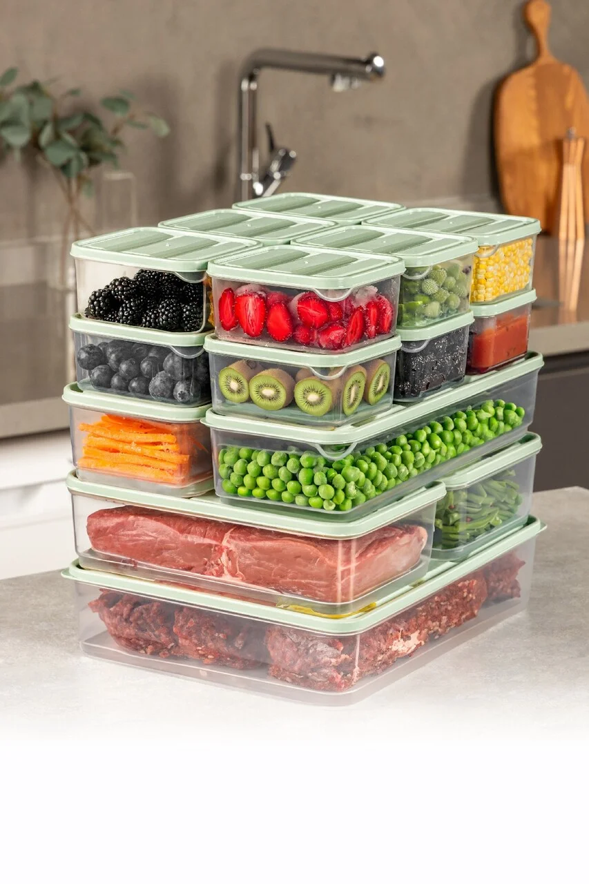 Set recipiente depozitare, Hermia, 964FRM5726, Dimensiune: 23 x 15 x 7 cm / 1750 ml (2 bucăți), Verde menta Set recipiente depozitare, Hermia, 964FRM5726, Dimensiune: 23 x 15 x 7 cm / 1750 ml (2 bucăți), Verde menta