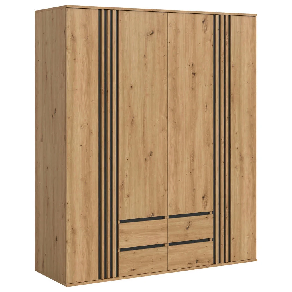 Dulap Cu Uși Rotative, 160/192/56 cm, antracit, stejar Artisan Dulap Cu Uși Rotative, 160/192/56 cm, antracit, stejar Artisan