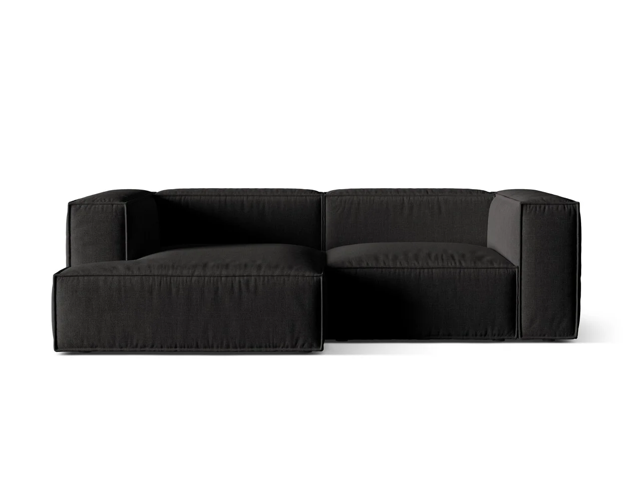 Coltar modular stanga 3 locuri, Nuria-215, Micadoni Home, 252x147x72 cm, tesatura structurata chenille, negru Coltar modular stanga 3 locuri, Nuria-215, Micadoni Home, 252x147x72 cm, tesatura structurata chenille, negru