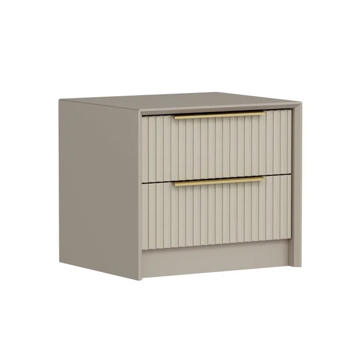 Noptiera KALE LUXE, 2 sertare, bej, 53x45x45 cm