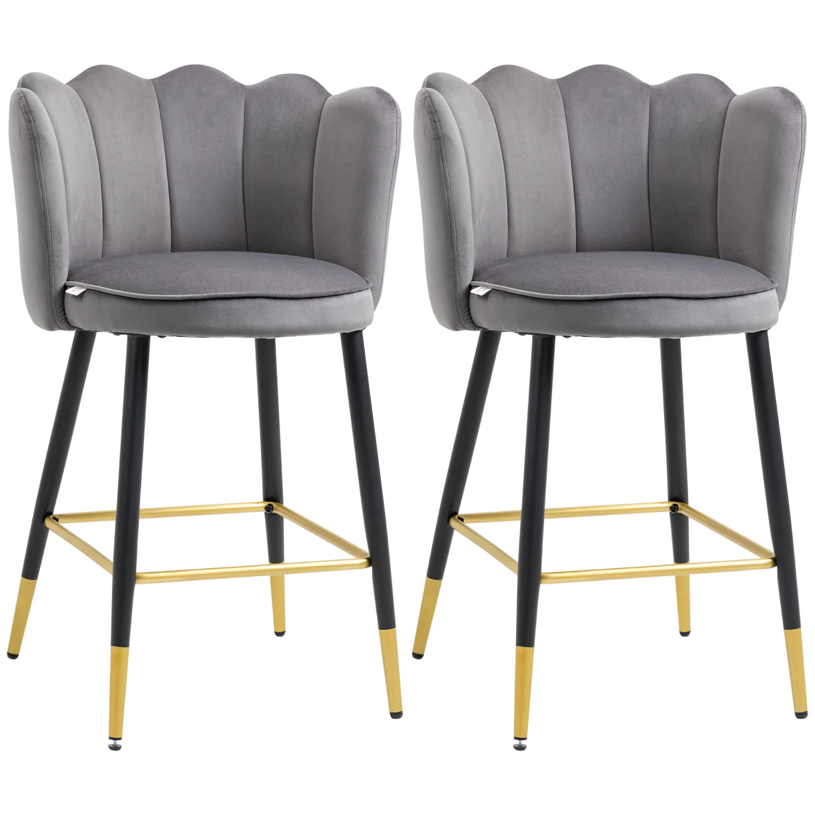 HOMCOM Set de 2 Scaune de Bar Elegante, Înalte cu Spătar, Bază din Oțel Stabil, Gri Carbune, pentru Bucătărie | Aosom Romania HOMCOM Set de 2 Scaune de Bar Elegante, Înalte cu Spătar, Bază din Oțel Stabil, Gri Carbune, pentru Bucătărie | Aosom Romania