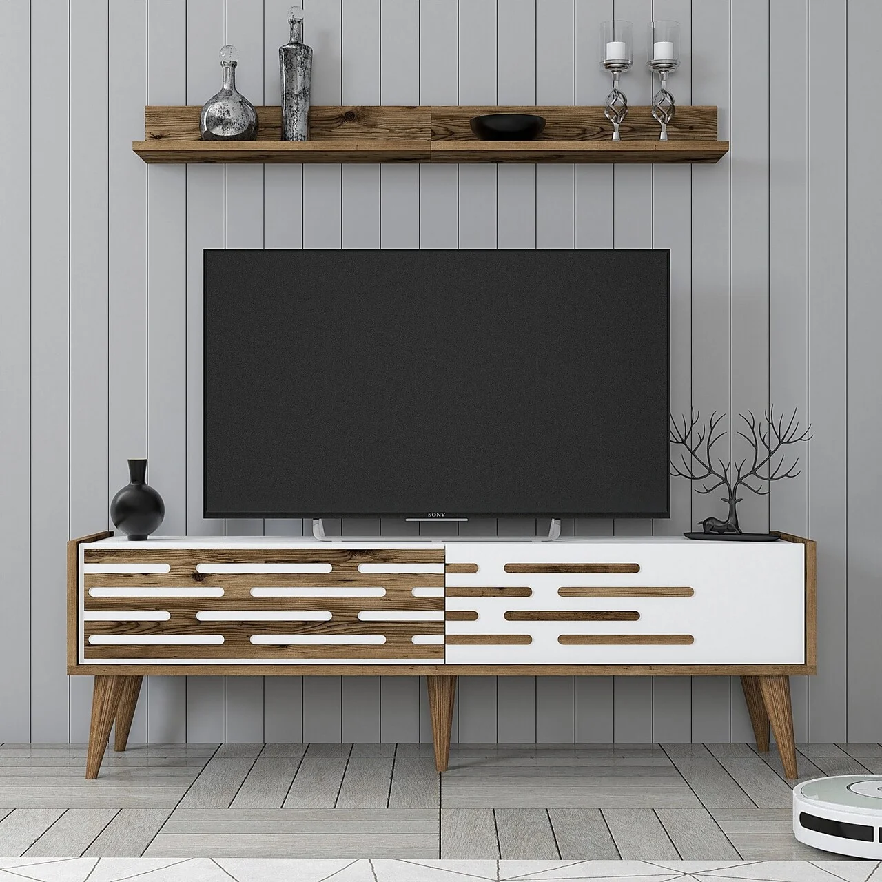 Comoda TV, Hanah Home, Valensiya 140, Nuc/Alb Comoda TV, Hanah Home, Valensiya 140, Nuc/Alb