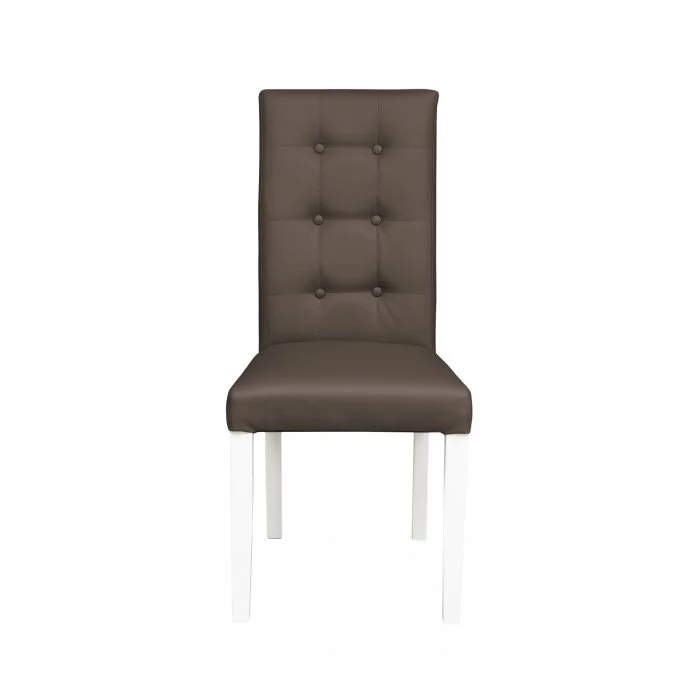 Scaun living TEO LUX, picioare lemn alb, piele ecologica gri elefant, 46x60x98 cm Scaun living TEO LUX, picioare lemn alb, piele ecologica gri elefant, 46x60x98 cm