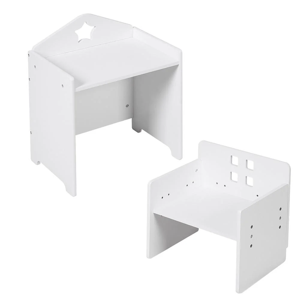SET Alb 2-piese masă scaun copii SET Alb 2-piese masă scaun copii
