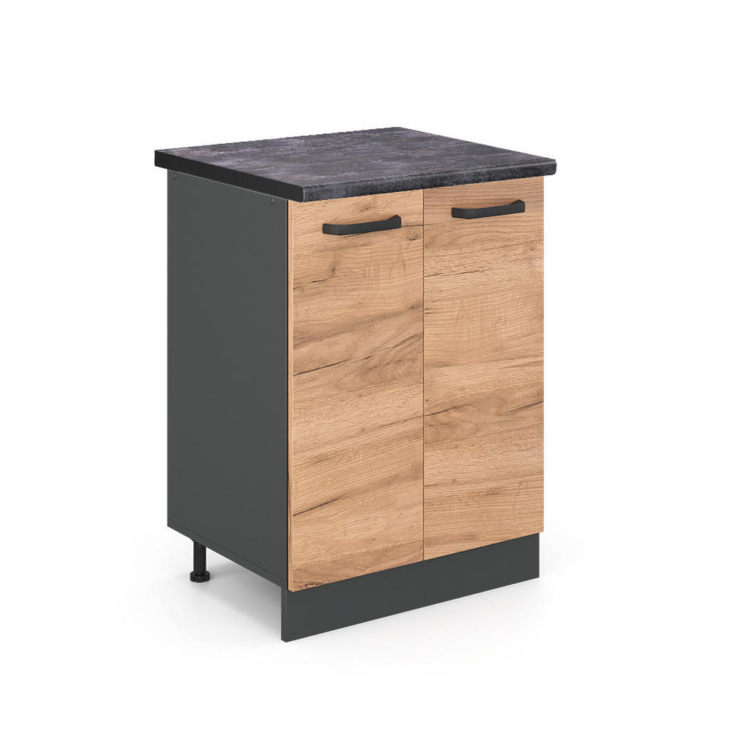 DULAP DE BAZĂ DE BUCĂTĂRIE R-Line Stejar Goldkraft 60 cm , AP Antracit DULAP DE BAZĂ DE BUCĂTĂRIE R-Line Stejar Goldkraft 60 cm , AP Antracit