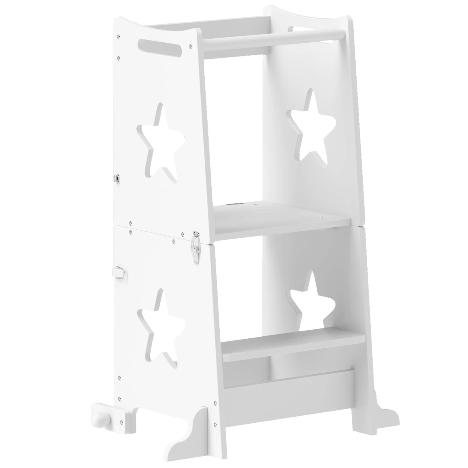 AIYAPLAY Turn de Învățare Convertibil în Set Masă și Scaune cu Bară de Siguranță, 60x44,5x86 cm, Alb | Aosom Romania AIYAPLAY Turn de Învățare Convertibil în Set Masă și Scaune cu Bară de Siguranță, 60x44,5x86 cm, Alb | Aosom Romania