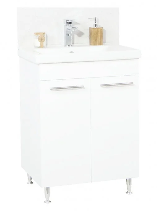 Set Baza front MDF si Lavoar seria 754, montat, 60 cm, alb Set Baza front MDF si Lavoar seria 754, montat, 60 cm, alb