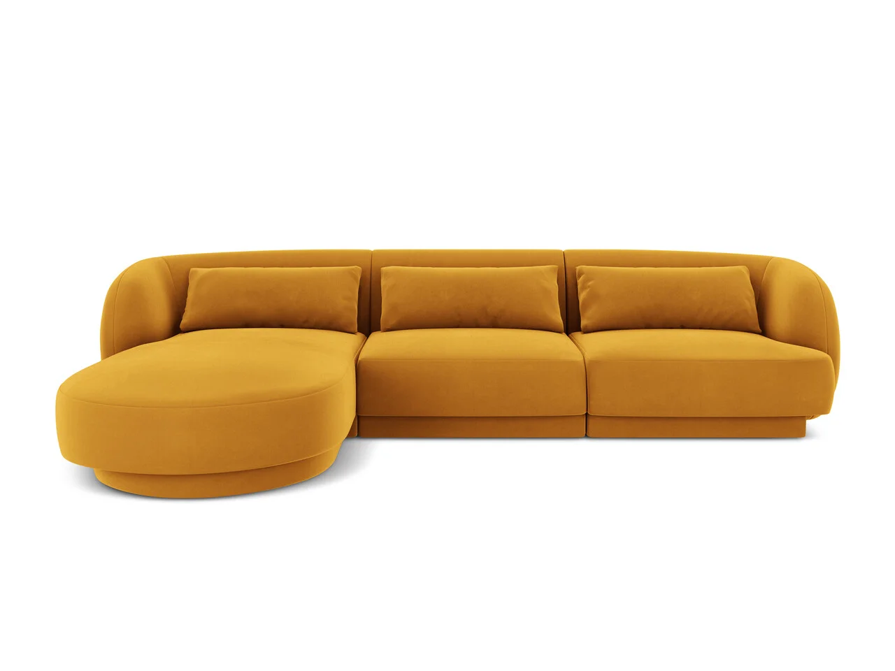 Coltar stanga 4 locuri, Tulum, Cosmopolitan Design, 255x156x70 cm, catifea, galben Coltar stanga 4 locuri, Tulum, Cosmopolitan Design, 255x156x70 cm, catifea, galben