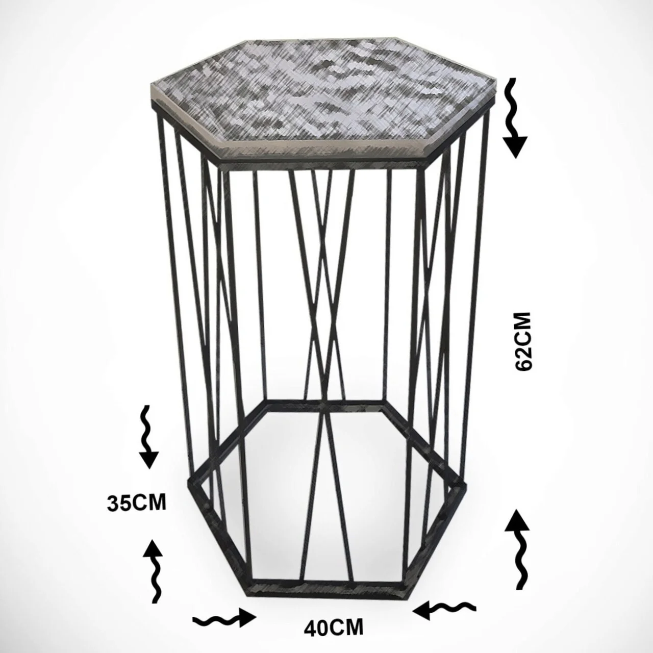 Masuta, Hanah Home, Cetrus, 40x62x35 cm, Nuc / Negru Masuta, Hanah Home, Cetrus, 40x62x35 cm, Nuc / Negru