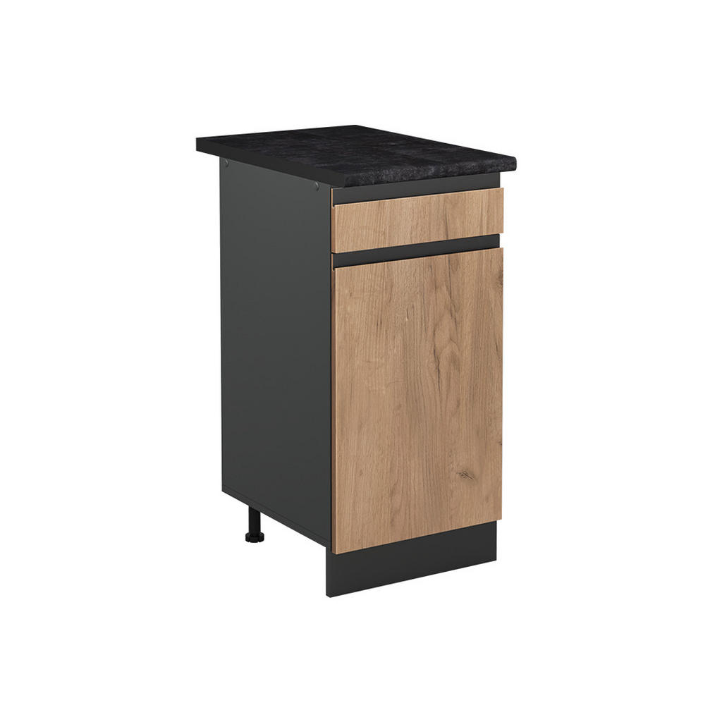 DULAP DE BAZĂ DE BUCĂTĂRIE R-Line, Stejar auriu/antracit, 40 cm стільниця Антрацит DULAP DE BAZĂ DE BUCĂTĂRIE R-Line, Stejar auriu/antracit, 40 cm стільниця Антрацит
