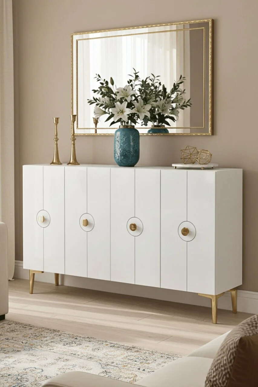 Consola, Hanah Home, Enlem 120, 120x75x32 cm, Alb Consola, Hanah Home, Enlem 120, 120x75x32 cm, Alb