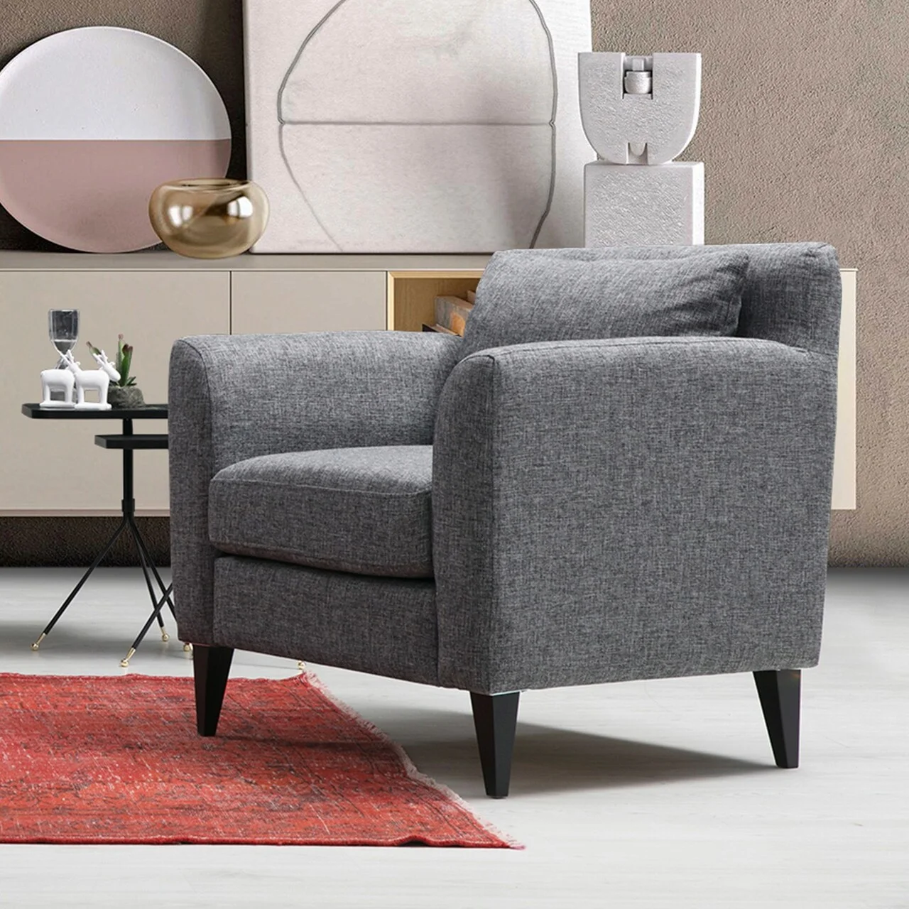 Fotoliu, Atelier del Sofa, 560ARE1702, Gri inchis Fotoliu, Atelier del Sofa, 560ARE1702, Gri inchis