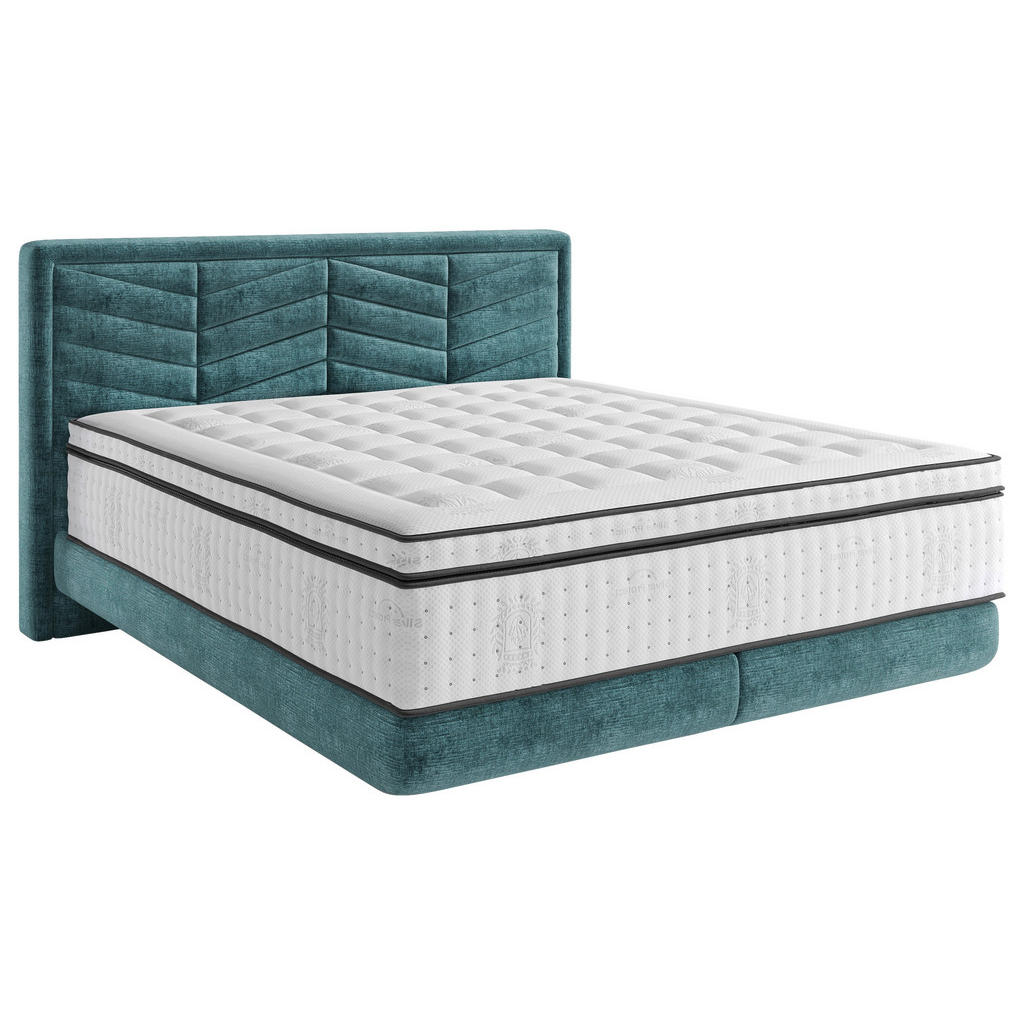 Pat Boxspring, 180/200 cm, albastru Pat Boxspring, 180/200 cm, albastru