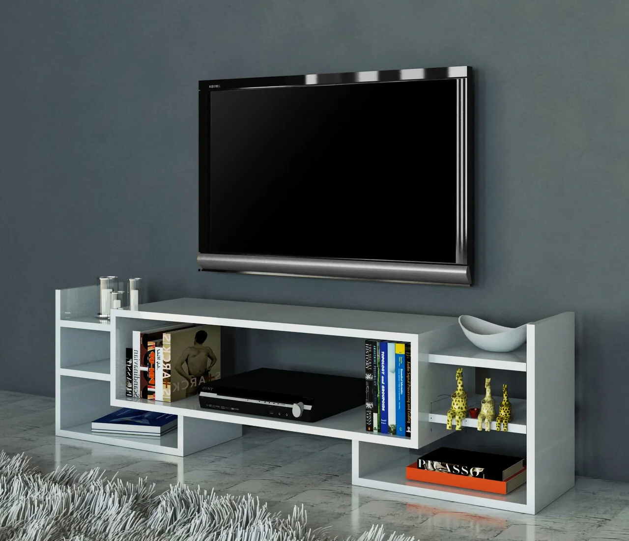 Comoda TV, Hanah Home, Sema, 140x40x29.6 cm, Alb Comoda TV, Hanah Home, Sema, 140x40x29.6 cm, Alb