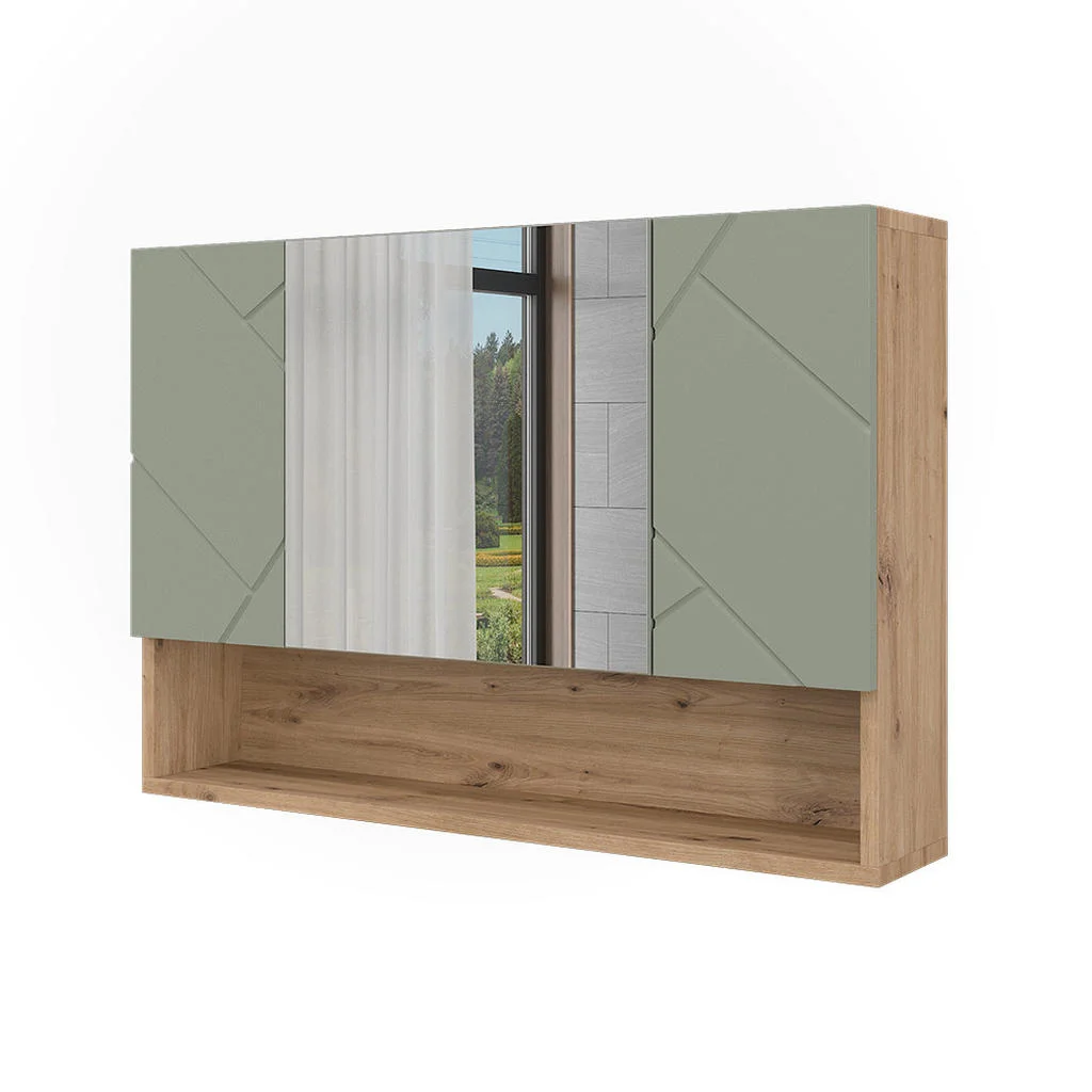 DULAP CU OGLINDĂ DE BAIE Irma Verde salvie 80.1x55 cm DULAP CU OGLINDĂ DE BAIE Irma Verde salvie 80.1x55 cm