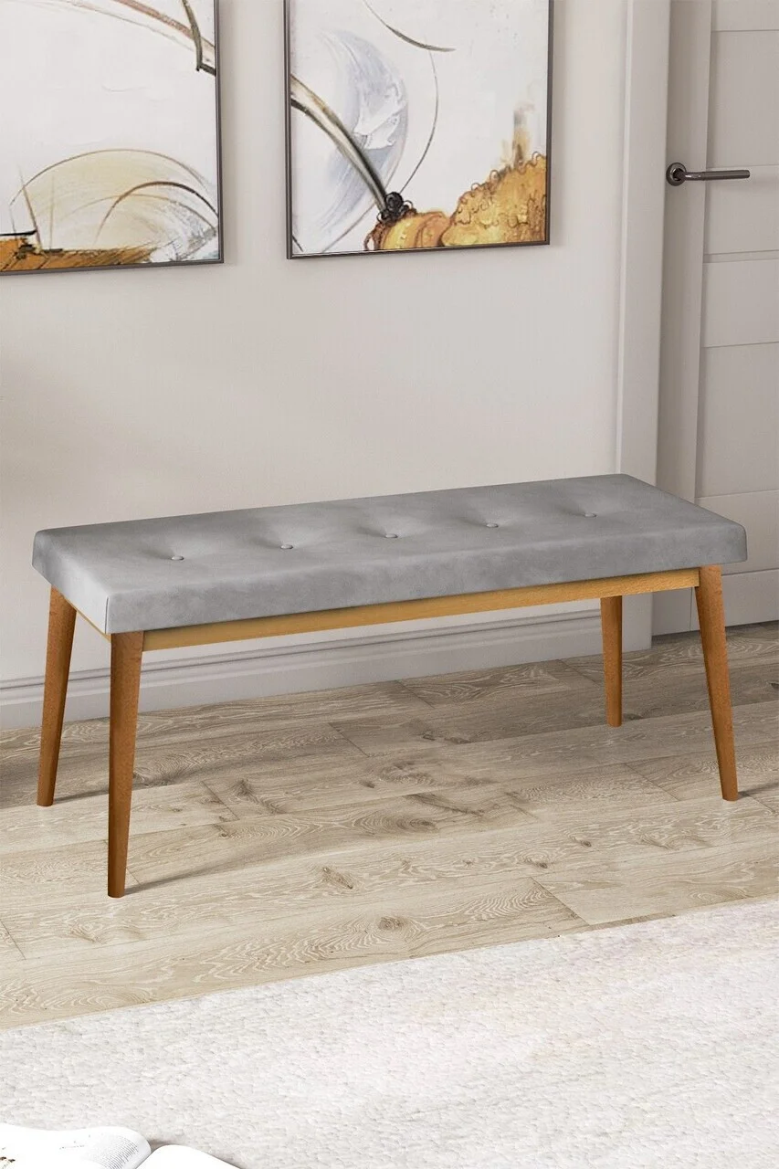 Banca, Hanah Home, Arwen Bench, Gri / Lemn natural Banca, Hanah Home, Arwen Bench, Gri / Lemn natural
