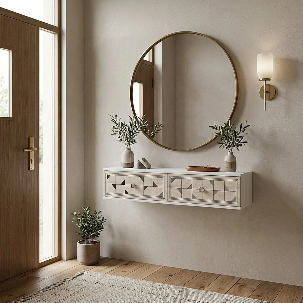 Dulap, Hanah Home, Moka 120, 120x25.5x29.6 cm, White / Travertine / Silver Dulap, Hanah Home, Moka 120, 120x25.5x29.6 cm, White / Travertine / Silver
