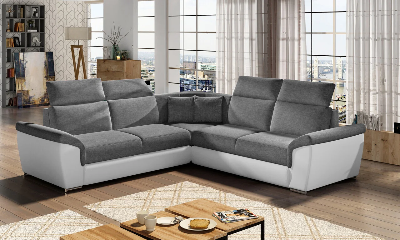 Coltar extensibil 5 locuri ELTAP, Fed-10, Federico, 266x266x102 cm, lemn/poliester, gri inchis/alb Coltar extensibil 5 locuri ELTAP, Fed-10, Federico, 266x266x102 cm, lemn/poliester, gri inchis/alb