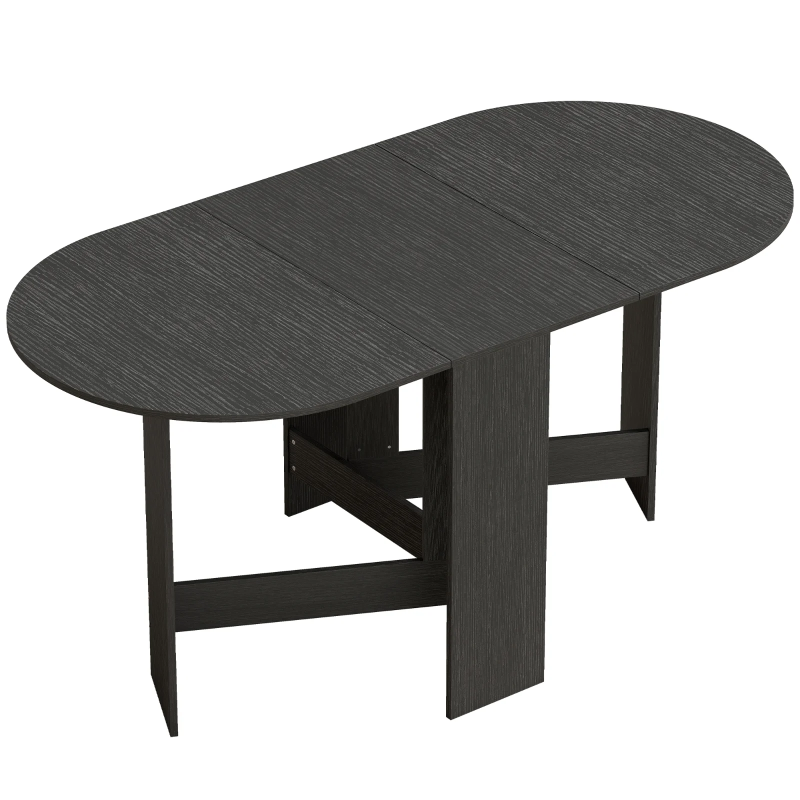 HOMCOM Masă de bucătărie pliabilă cu aripi rabatabile Masă de bucătărie pliabilă ovală Stil modern 163x80x75 cm Negru | Aosom Romania HOMCOM Masă de bucătărie pliabilă cu aripi rabatabile Masă de bucătărie pliabilă ovală Stil modern 163x80x75 cm Negru | Aosom Romania