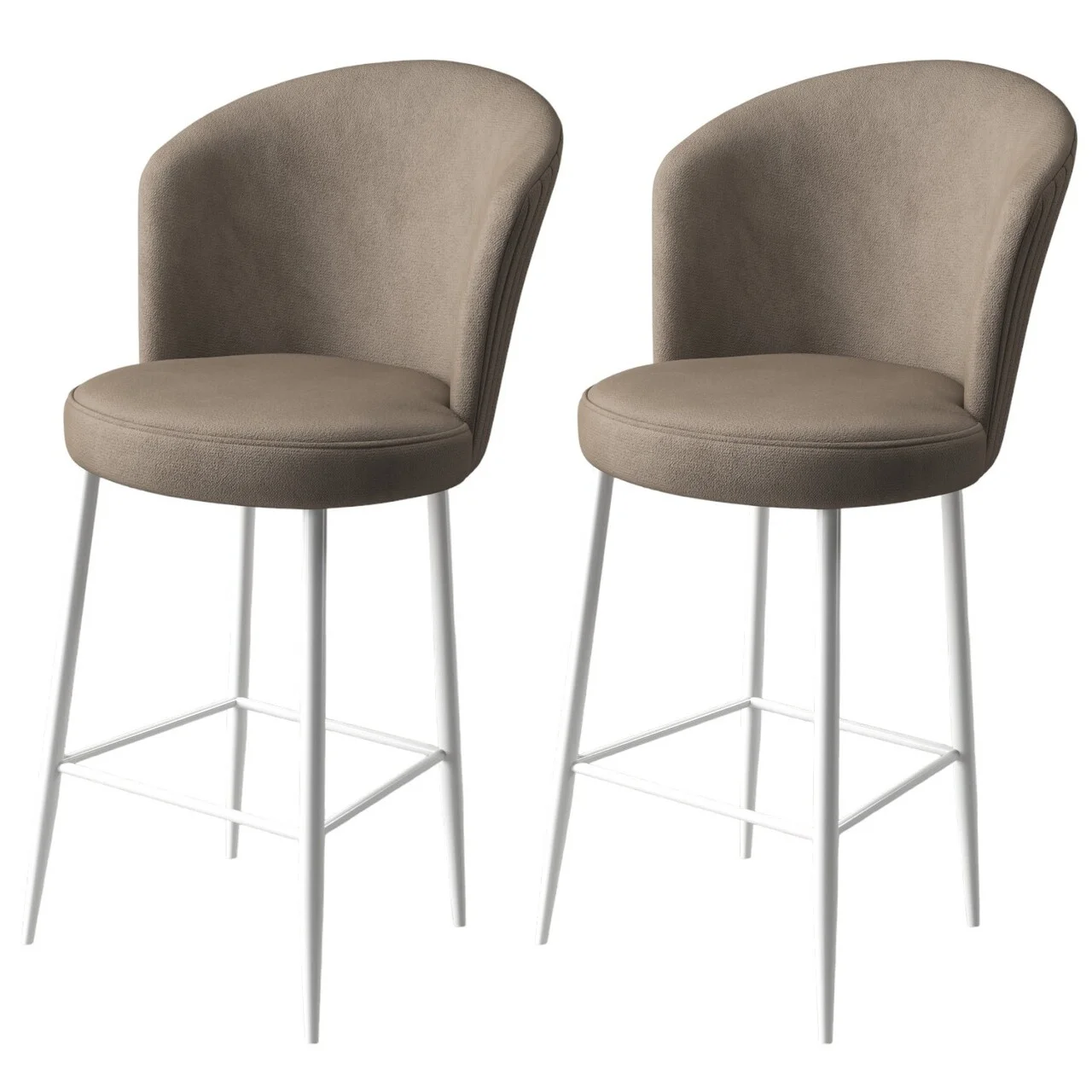 Set scaun de bar (2 bucăți), Hanah Home, Alte, Cappuccino / Alb Set scaun de bar (2 bucăți), Hanah Home, Alte, Cappuccino / Alb