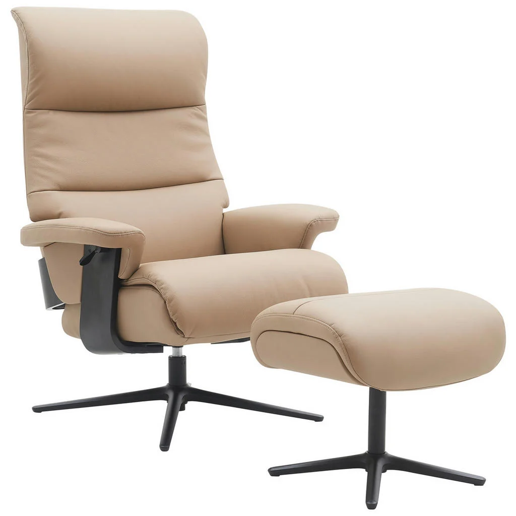 Set Scaune De Relaxare din metal, textil, piele, negru, taupe Set Scaune De Relaxare din metal, textil, piele, negru, taupe