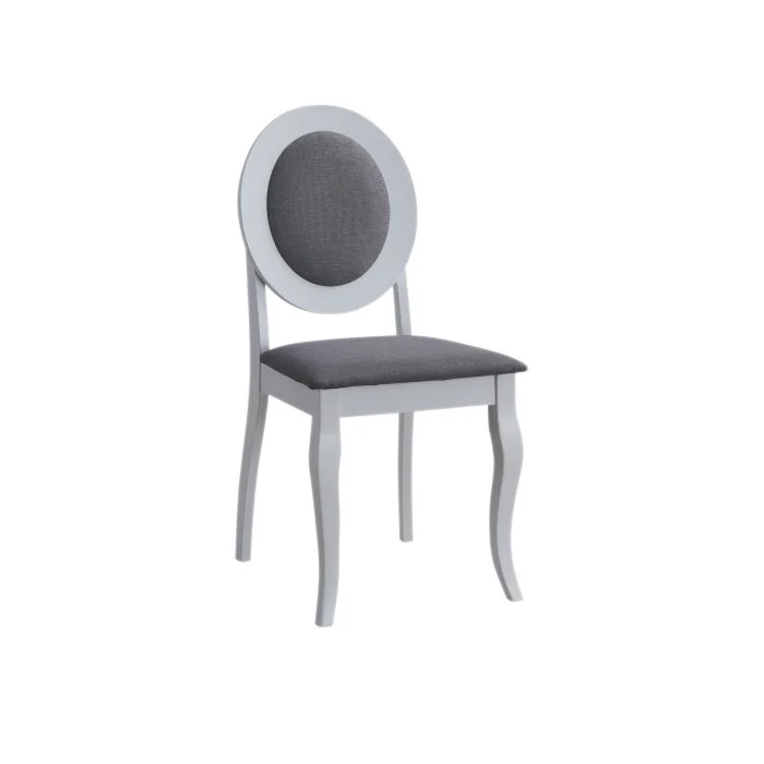 Scaun living BENONI, alb + gri, 44.5x50.5x92 cm