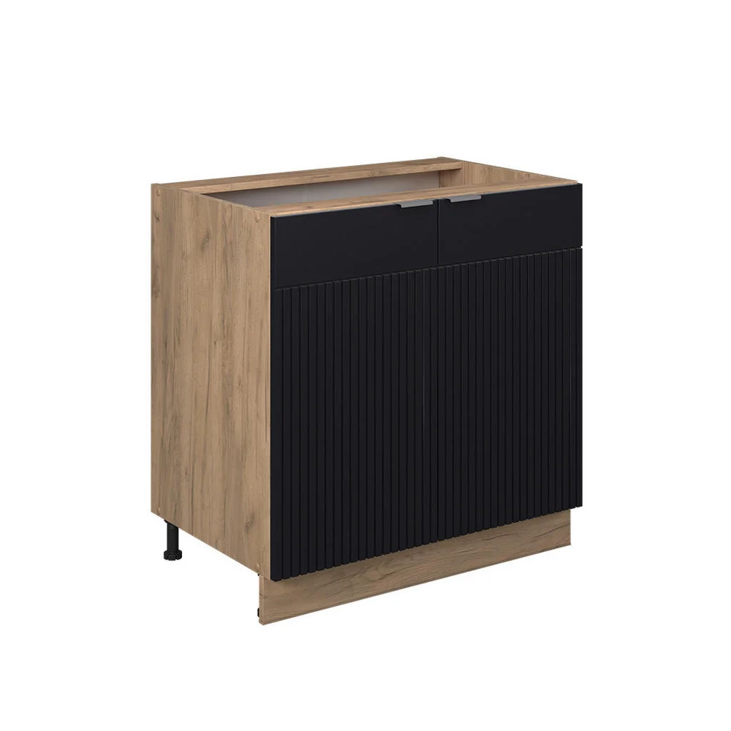 DULAP DE BAZĂ DE BUCĂTĂRIE Fame-Line dungi negre 80 cm cu raft, fara blat DULAP DE BAZĂ DE BUCĂTĂRIE Fame-Line dungi negre 80 cm cu raft, fara blat