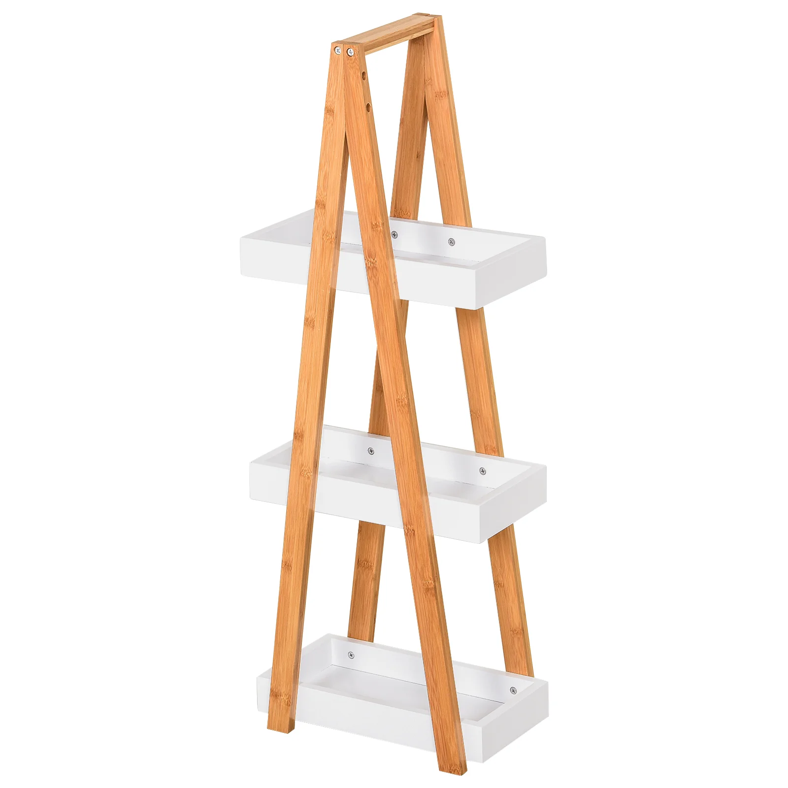 Kleankin Raft Baie cu 3 Rafturi din MDF și Bambus, Dulap Baie, 30x18x81 cm, Lemn | Aosom Romania Kleankin Raft Baie cu 3 Rafturi din MDF și Bambus, Dulap Baie, 30x18x81 cm, Lemn | Aosom Romania