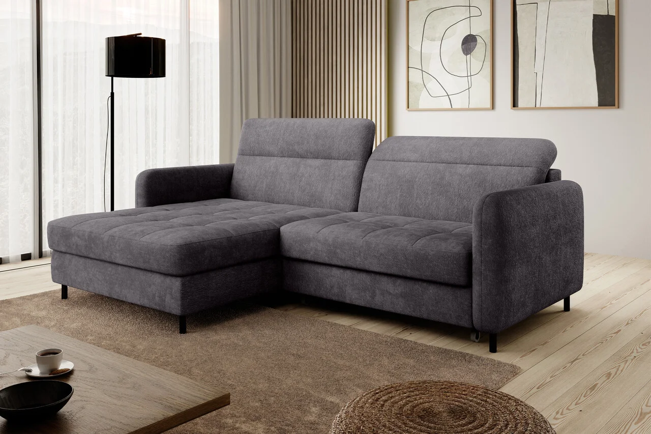 Coltar extensibil stanga 3 locuri ELTAP, LT-05TOU, Gomsi, 228x165x100 cm, lemn/poliester, gri inchis Coltar extensibil stanga 3 locuri ELTAP, LT-05TOU, Gomsi, 228x165x100 cm, lemn/poliester, gri inchis